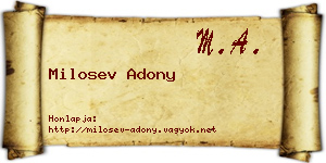 Milosev Adony névjegykártya